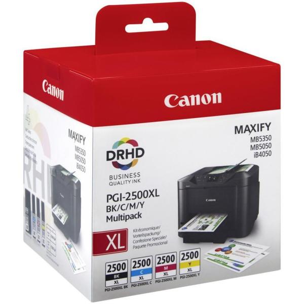 CANON CART INK MULTICOLOR (BK + C + Y + M) PGI-2500XL PER MAXIFY MB4050, MB5050, MB5350