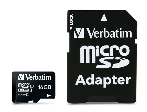 VERBATIM MICRO SDHC 16GB CLASS 10 + ADATTORE