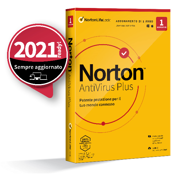 SYMANTEC NORTON ANTIVIRUS PLUS 2020 1 DISPOSITIVO 12 MESI 2GB