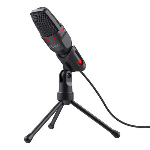 TRUST GXT212 MICO MICROFONO AD ALTE PRESTAZIONI SU TREPPIEDE FUNZIONANTE CON CONNESSIONI DA 3,5mm E USB NERO
