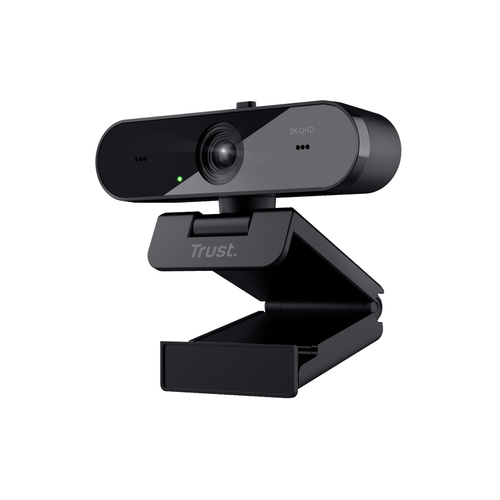 TRUST WEBCAM 2K QHD 2560X1440p - FILTRO PRIVACY - 85 PLASTICA RICICLATA - TAXON - NERO