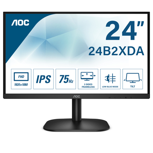 AOC MONITOR 23,8 LED VA FHD 16:9 250 CDM, VGA/DVI/HDMI, MULTIMEDIALE
