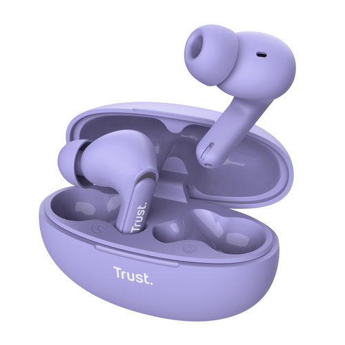 TRUST YAVI AURICOLARI TRUE WIRELESS STEREO (TWS) BLUETOOTH IN-EAR ENC MUSICA E CHIAMATE USB-C PURPLE