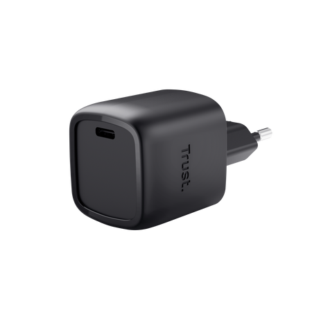 TRUST ALIMENTATORE/CARICABATTERIA 30W USB-C GAN - PLASTICA RICICLATA 50 - MAXO - NERO