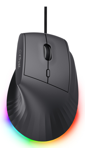 TRUST MOUSE ERGONOMICO VERTICALE CABLATO 1,7M RGB 12.800 DPI - 6 TASTI PROGRAMMABILI - GXT 145 REXXA