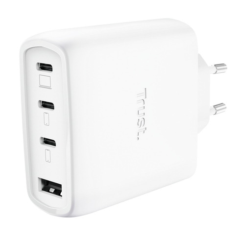 TRUST ALIMENTATORE/CARICABATTERIA 65W 4 PORTE (3 USB-C, 1 USB-A) GAN - CAVO RICARICA 2M INCLUSO - PL