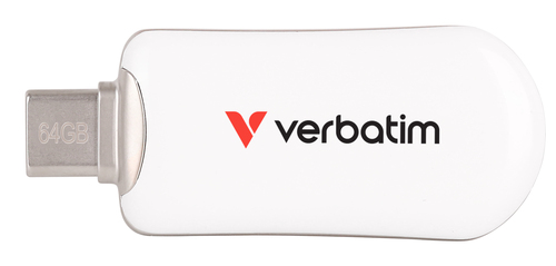 VERBATIM PEN DISK PLECTRA USB-C 3.2 GEN 1 FLASH DRIVE WHITE 64GB