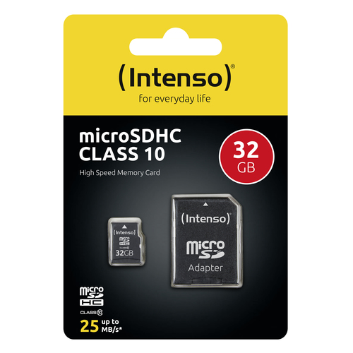 INTENSO MICRO SDHC 32GB CLASSE 10 + ADATTATORE SD