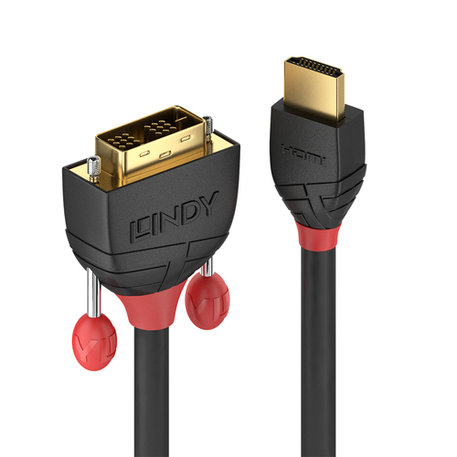 LINDY CAVO HDMI A DVI-D BLACK LINE, 2M