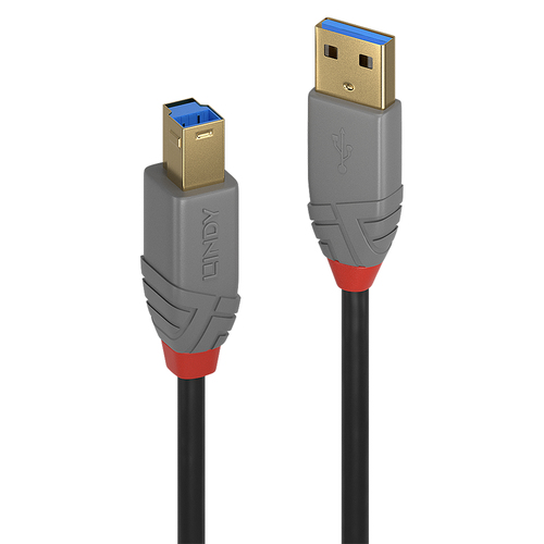 LINDY Cavo USB 3.2 Tipo A a B, 5 Gbit/s, Anthra Line, 3m