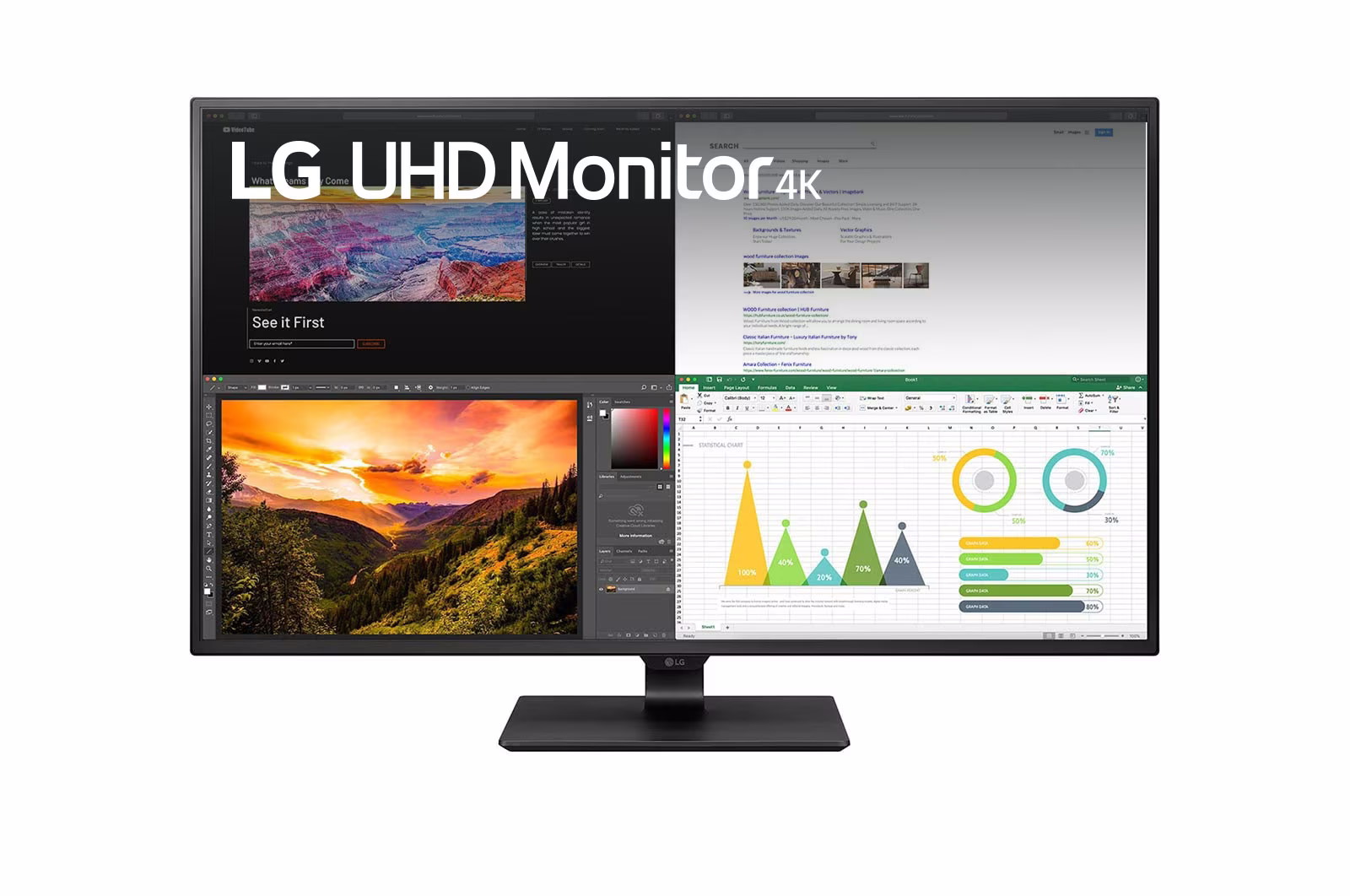 LG MONITOR 42,5 LED 16:9 3840x2160 HDR10 400 CDM 8ms  DP/HDMI MULTIMEDIALE