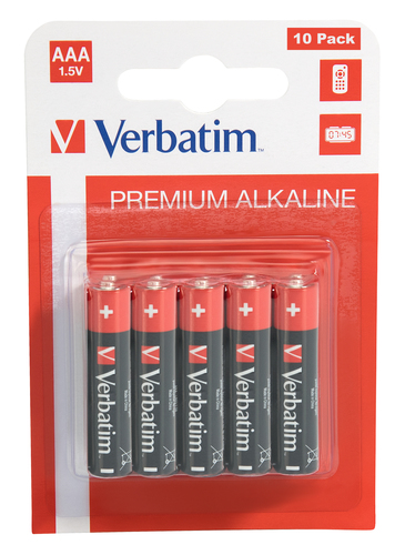 VERBATIM ALKALINE BATTERY AAA 10-PACK (HANGCARD)