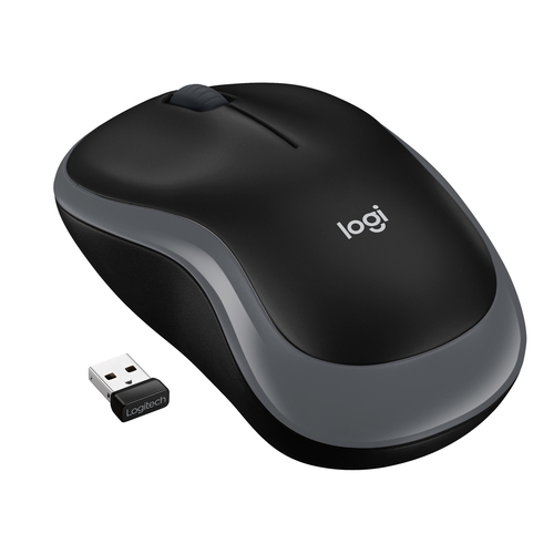 LOGITECH MOUSE WIRELESS M185 FULL-SIZE, OTTICO, USB, GRIGIO