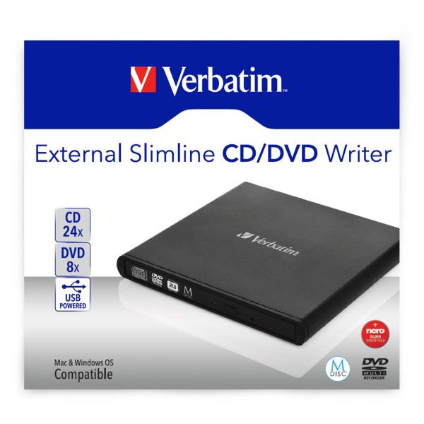 VERBATIM MASTERIZZATORE ESTERNO DVD USB2.0 NERO + SOFTWARE