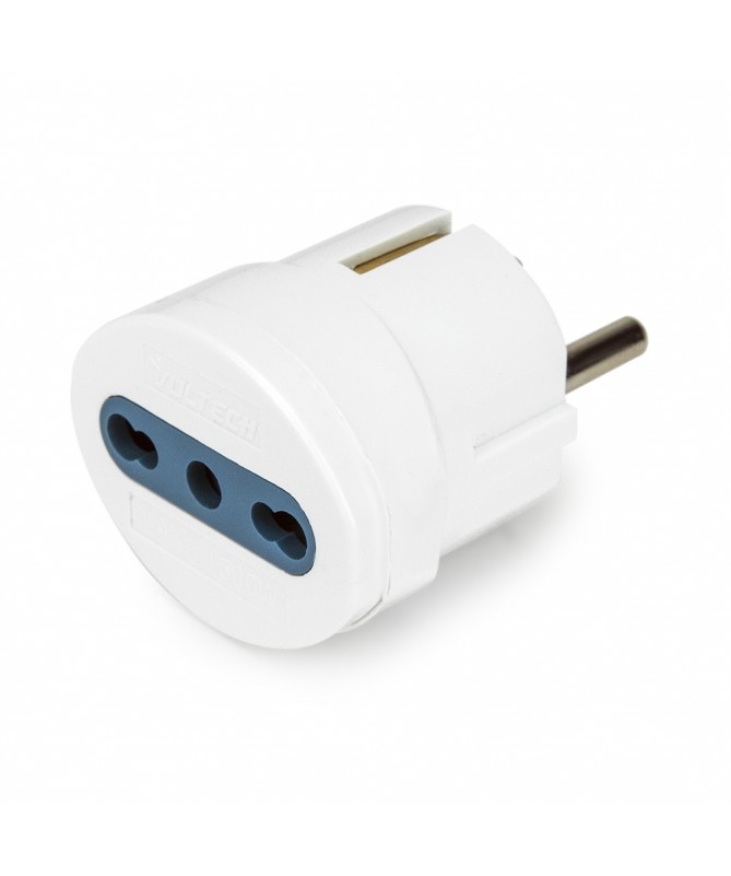 VULTECH AT-06 ADATTATORE SCHUKO TO BIPASSO 10/16A BIANCO