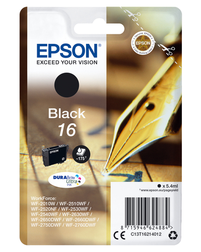 EPSON CART. INK NERO, SERIE 16 PENNA/CRUCIVERBA