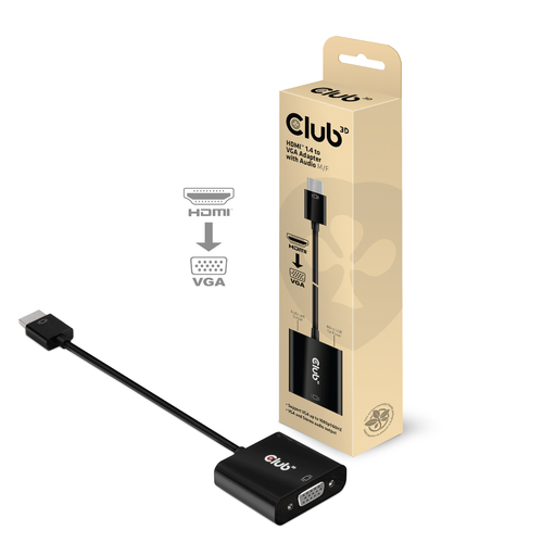 CLUB3D HDMI 1.4 TO VGA ACTIVE ADAPTER WITH AUDIO M/F