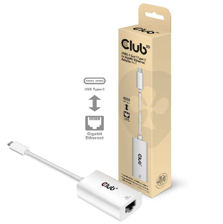 CLUB3D USB TYPE C 3.1 GEN 1 GEN 1  MALE  TO 1GB ETHERNET FEMALE ACTIVE ADAPTER