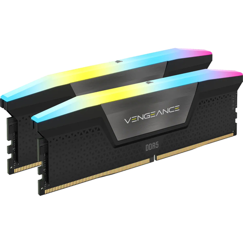 CORSAIR RAM VENGEANCE RGB DDR5 32GB 2X16GB DDR5 6000 PC5-48000 C36 1.35V DESKTOP MEMORY - BLACK
