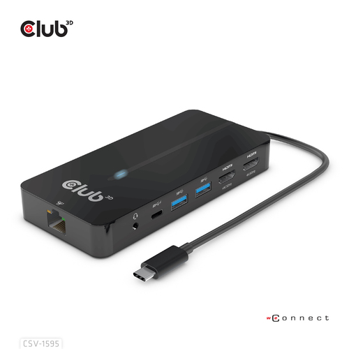 CLUB3D HUB USB GEN1 TYPE-C 7-in-1 2x HDMI, 2x USB GEN1 TYPE-A, 1x RJ45, 1x 3.5mm Audio, 1x USB GEN