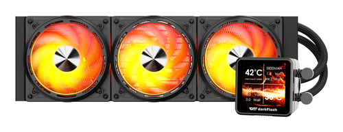 DARKFLASH DE360 AIO LIQUID CPU COOLER, 360MM RADIATOR, 3X120MM ARGB FANS, 2500 RPM PUMP