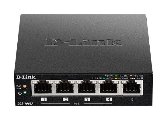 D-LINK SWITCH 5 PORTE GIGABIT POE+ DESKTOP