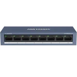 SWITCH HIKVISION 10/100 CASE METALLICO - SOHO 8 10/100M RJ45 PORTS, DESKTOP STEEL CASE UNMANAGED