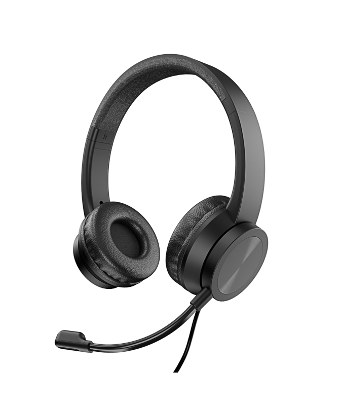 VULTECH HS-03 CUFFIE USB CON MICROFONO E CONTROLLER VOLUME E AUDIO ARCHETTO REGOLABILE NERO
