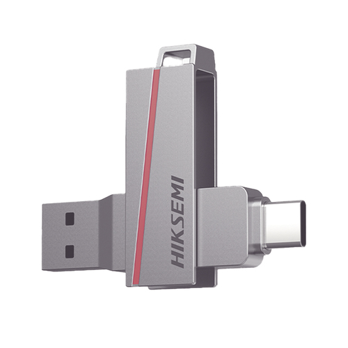 HIKVISION PEN DISK USB FLASH USB 3.2 128GB E307 DUAL SLIM METAL CASE SILVER