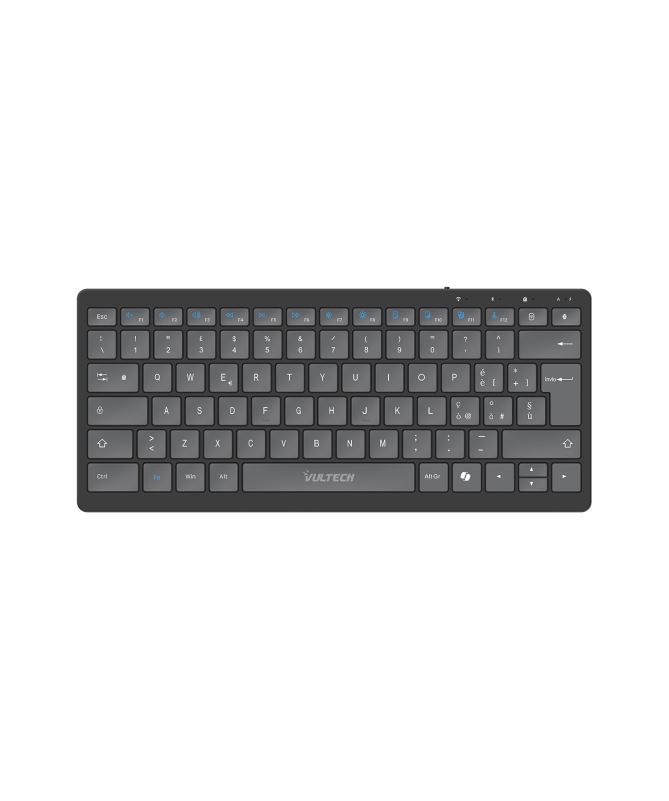 VULTECH TASTIERA MINI, SLIM, WIRELESS E BLUETOOTH, TASTI LOW PROFILE A FORBICE, BATTERIA INTEGRATA R