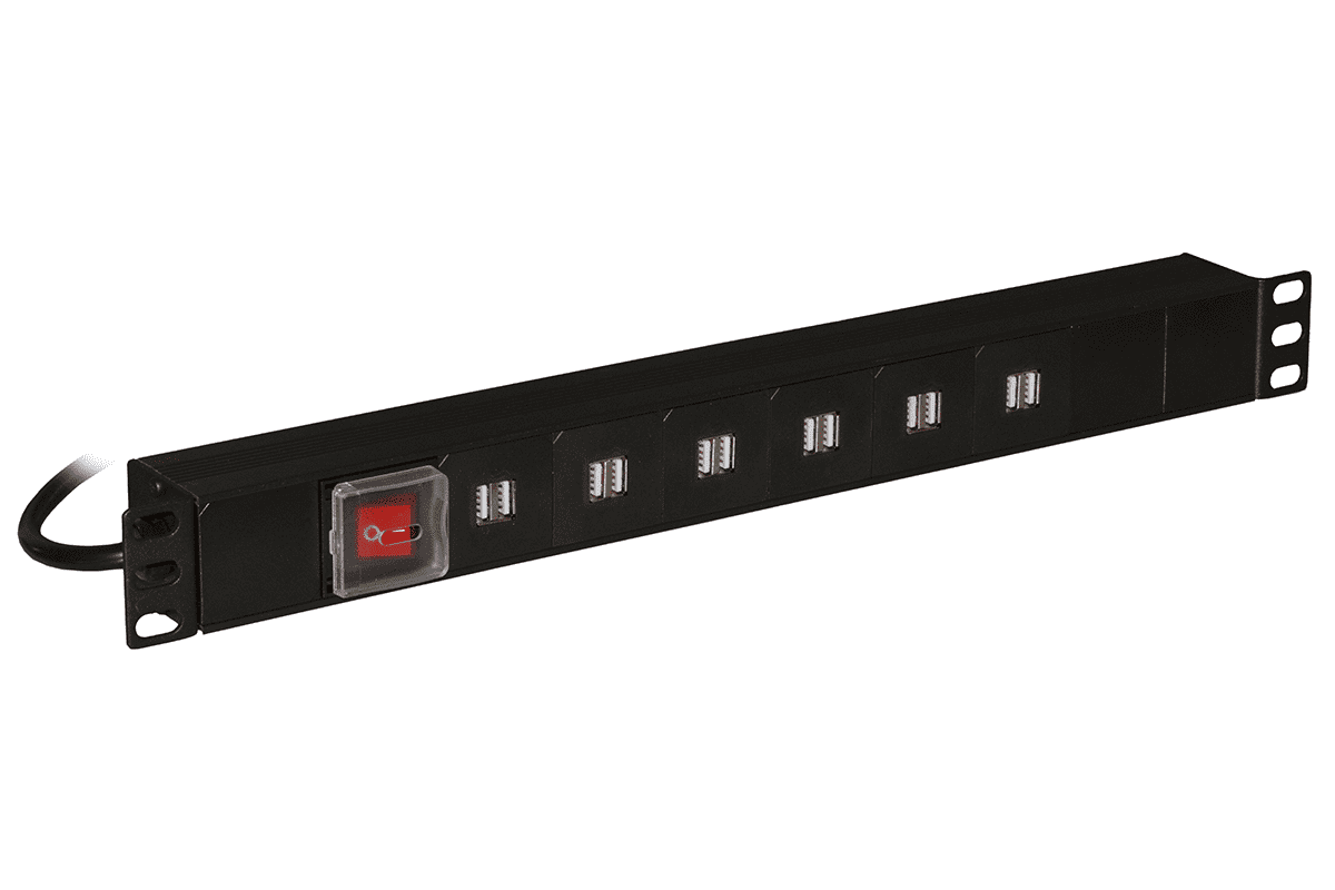 MULTIPRESA CON 12 PRESE USB 3,4A PER RICARICA DISPOSITIVI CON INTERRUTTORE