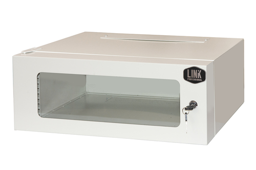 ARMADIO RACK 19 4U PROFONDITA 360 MM COLORE GRIGIO CON PORTA VETRO (AxPxL) CM 21x36x54