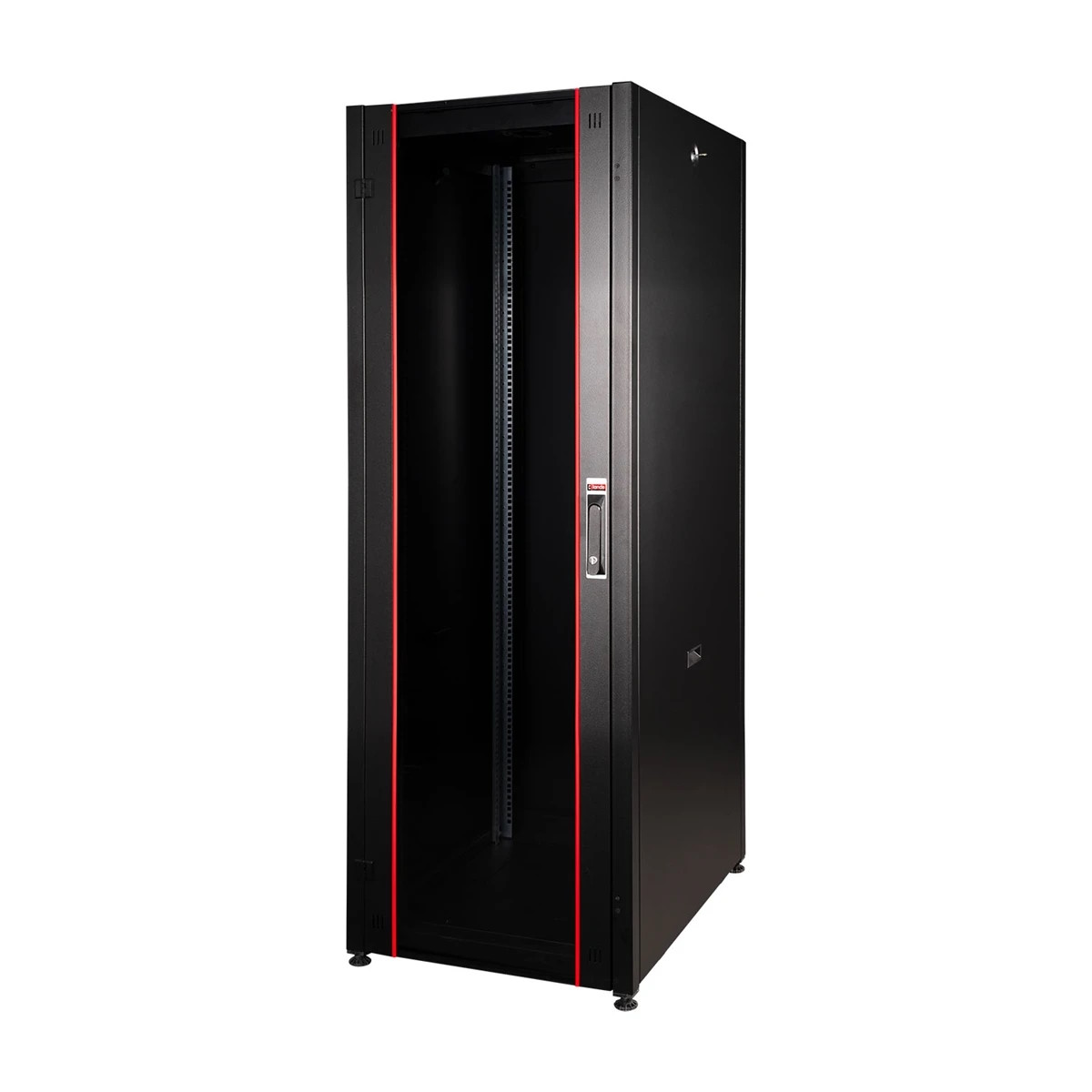 ARMADIO RACK PER RETI 19 42U (A)2000, (L)600, (P)600 COLORE NERO PORTA TRAFORATA SERIE EAVI