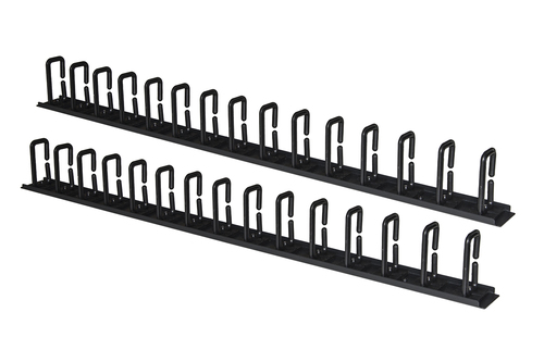 COPPIA PASSACAVI VERTICALI 1U CM ALTEZZA 86,5 NERO