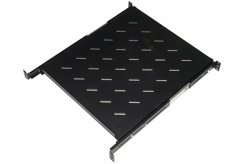 RIPIANO UNIVERSALE PER ARMADIO RACK 19 ESTRAIBILE SU BINARI TELESCOPICI 1 UNITA NERO 550MM.
