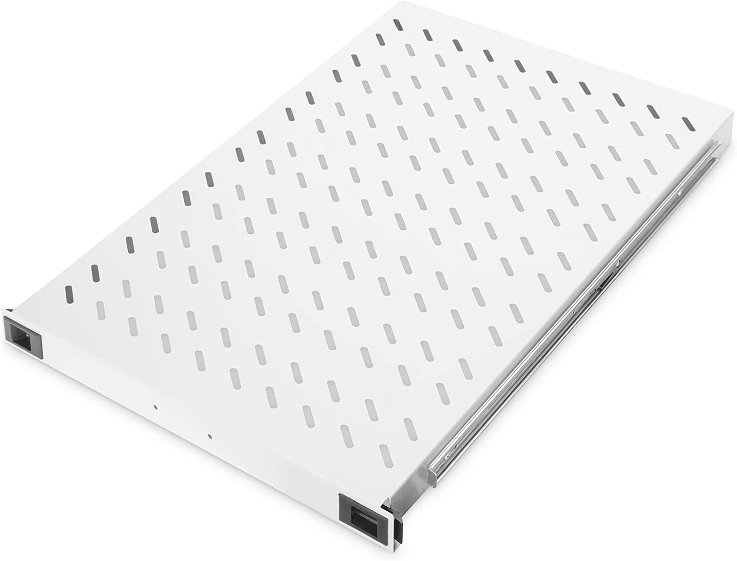 RIPIANO UNIVERSALE PER ARMADIO RACK 19 ALLUNGABILE 720 MM CON 4 AGGANCI GRIGIO