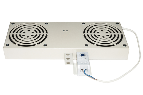 MODULO 2 VENTOLE CON TERMOSTATO PER ARMADI RACK A MURO LINK COLORE GRIGIO