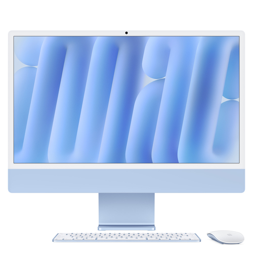 APPLE iMAC 2024 24" RETINA DISPLAY 4.5K ALL IN ONE 23.5" CHIP APPLE M4 CPU 8-CORE GPU 8 CORE RAM 16GB SSD 256GB WI-FI 6E-GIGABIT LAN ITALIA BLU