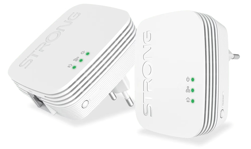 STRONG KIT DA DUE POWERLINE FORMATO MINI CPL 600 MBIT S 1 PIU 1 ETHERNET, NO WIFI