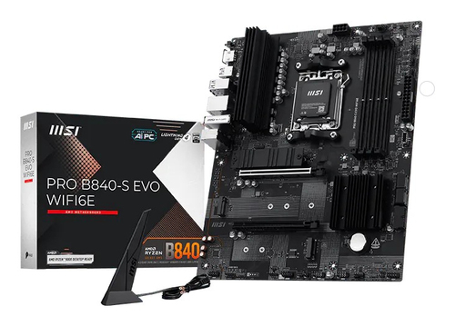 MSI MB PRO B840-S EVO WIFI6E,B840,AM5,4DDR5,2PCI-Ex16,3M.2,4SATA3,2USB10G,5USB5G,HD Audio,2.5Gb