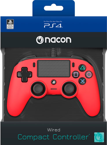 NACON COMPACT CONTROLLER CON CAVO PER PLAYSTATION 4 RED (PC COMPATIBILE)