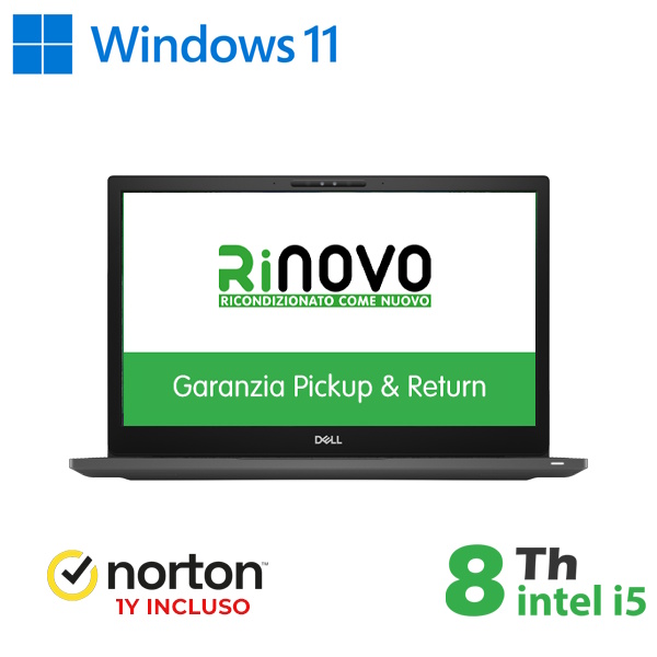 RINOVO DELL NB REFURBISHED LATITUDE E7490 I5-8X00U DDR4 16GB SSD 480GB 14" W11P NO DVD GRADE A 1Y WA