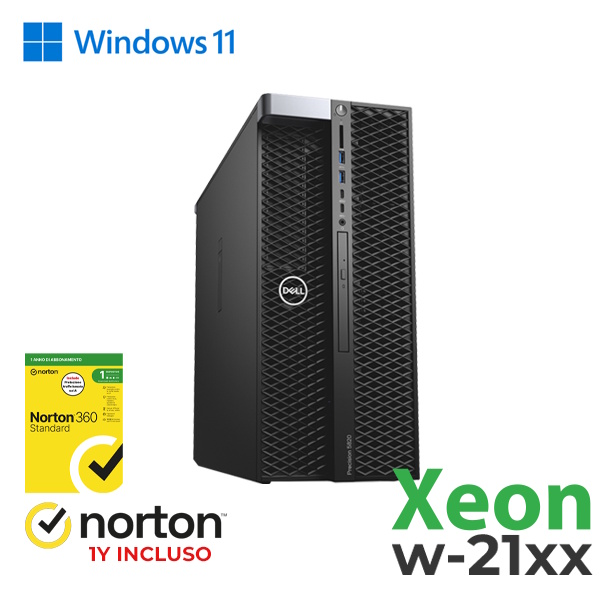 RINOVO WKS DELL 5820 Tower W2XXX REFURBISHED DDR4 16GB SSD 512GB NVIDIA QUADRO P2000 5GB W11P Grade