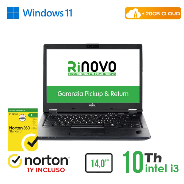 RINOVO NB FUJITSU REFURBISHED LIFEBOOK 5410 i3-10X00 DDR4 8GB SSD 256GB 14" W11P CLOUD20GB Grade A 1