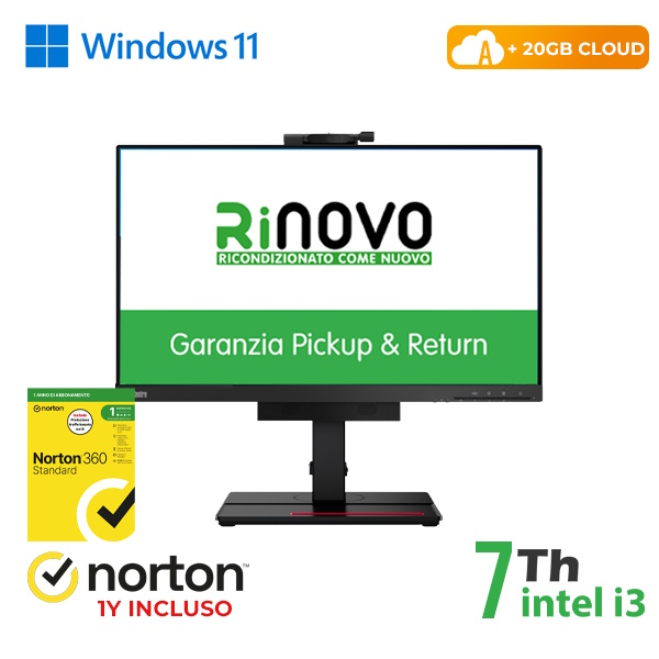 RINOVO PC AIO REFURBISHED PC Tiny In One LENOVO ThinkCentre M710q TIO 22" i3-7X00 8GB 256SSD W11P CL