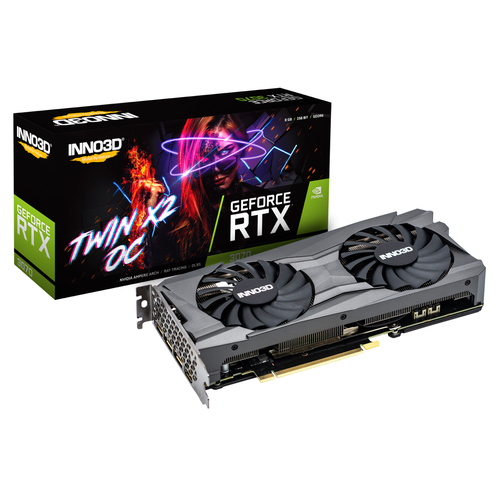 INNO3D VGA GEFORCE RTX 3070, RTX 3070 TWIN X2 OC LHR, 8GB GDDR6, 3DP/HDMI