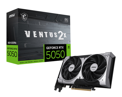 MSI VGA GEFORCE RTX 5050, RTX 5050 8G VENTUS 2X OC, 8GB GDDR6, HDMI/DP*3, ATX, DUAL FAN, OC