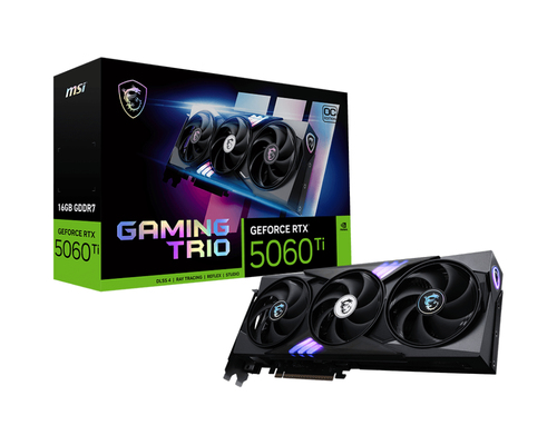 MSI GAMING GEFORCE RTX 5060 Ti 16G TRIO OC NVIDIA 16GB GDDR7 TRIPLE FAN PCI Express x16 5.0 - 1 x HDMI 3 x DISPLAYPORT