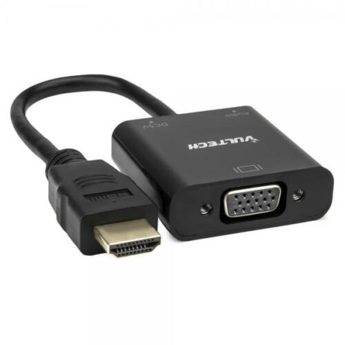 VULTECH ADATTATORE CONVERTITORE HDMI A VGA + AUDIO NERO
