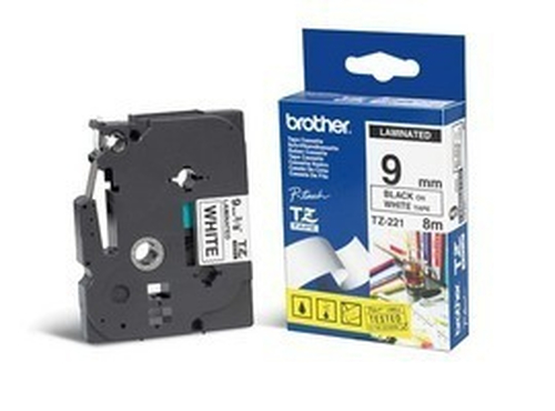 BROTHER NASTRO LAMINATO DA 9 MM (8 M) NERO/BIANCO